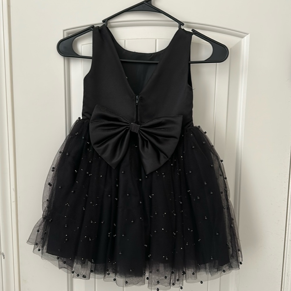 Charming Black Kids Formal Dress with Bow